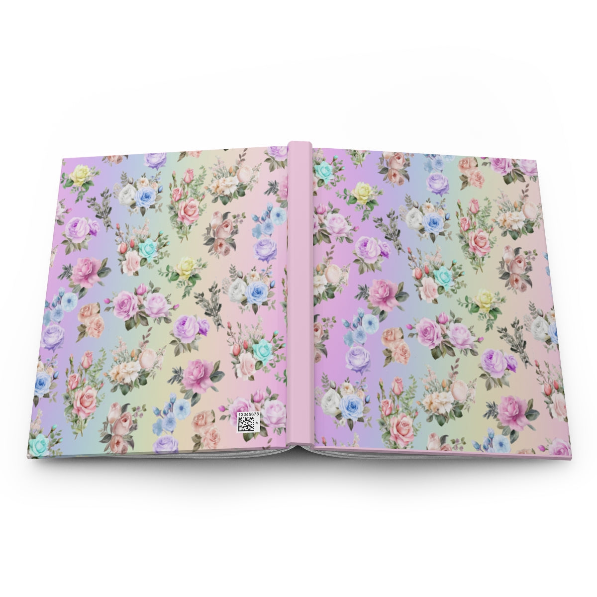 Hardcover Journal Matte, Pastel Rainbow Floral Pattern Notebook for Writing, Diary, Sketching - Bullet Journal, Planner, Gift, Stationery - Printspirationz