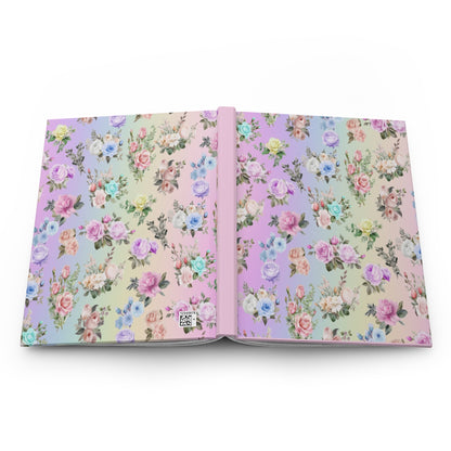 Hardcover Journal Matte, Pastel Rainbow Floral Pattern Notebook for Writing, Diary, Sketching - Bullet Journal, Planner, Gift, Stationery - Printspirationz