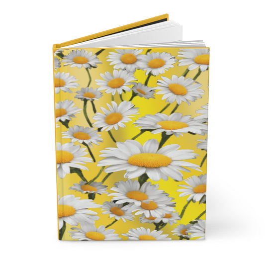 Hardcover Journal Matte, Yellow Daisies Pattern, Writing Notebook, Floral Diary, Botanical Sketchbook, Gift for Writers, Stationery, Bullet - Printspirationz