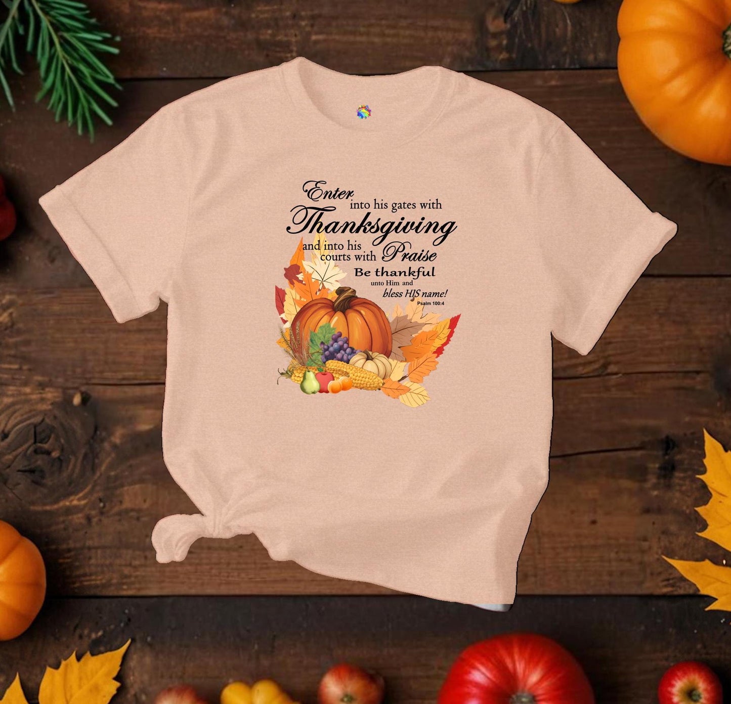 Fall Harvest Pumpkin Tee, Autumn T-Shirt, Harvest Shirt For Women, Seasonal Christian Gift, Thanksgiving Apparel, Cozy Casual Wear, Bible Verse - Printspirationz