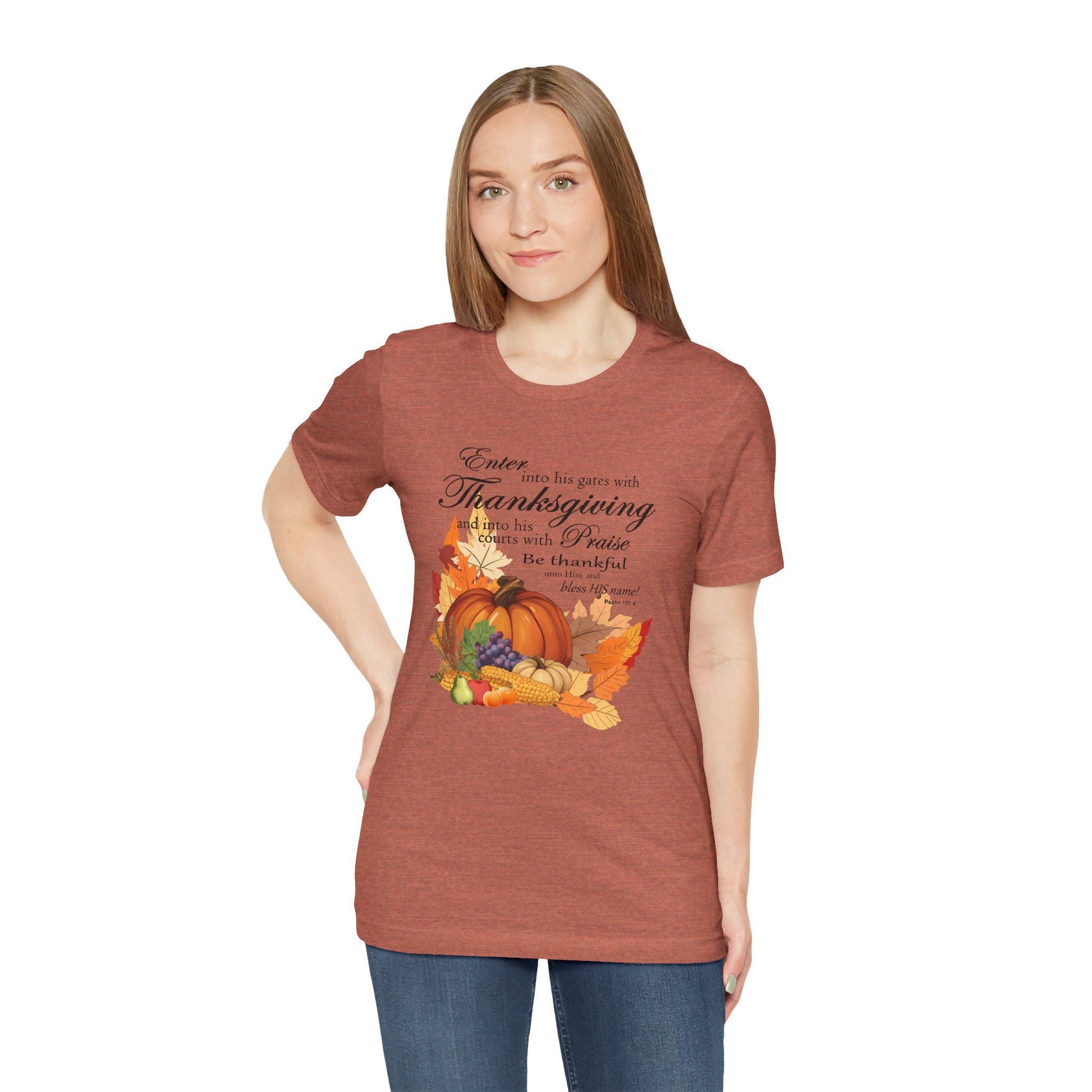 Fall Harvest Pumpkin Tee, Autumn T-Shirt, Harvest Shirt For Women, Seasonal Christian Gift, Thanksgiving Apparel, Cozy Casual Wear, Bible Verse - Printspirationz