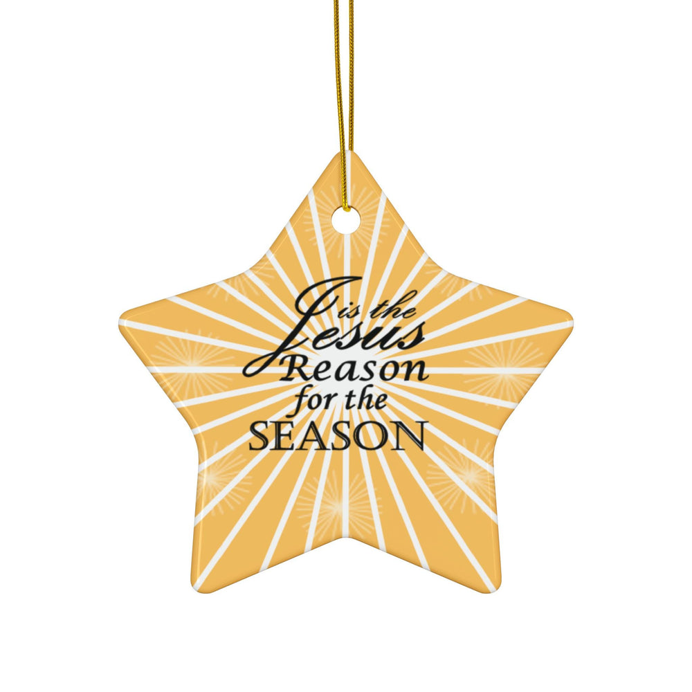 Jesus is the Reason for the Season Star Ceramic Ornament, Christmas Tree Decoration, Holiday Gift, Religious Decor, Festive Home Accent