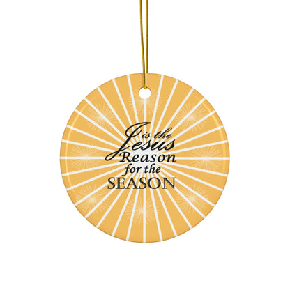 Jesus is the Reason for the Season Star Ceramic Ornament, Christmas Tree Decoration, Holiday Gift, Religious Decor, Festive Home Accent - Printspirationz