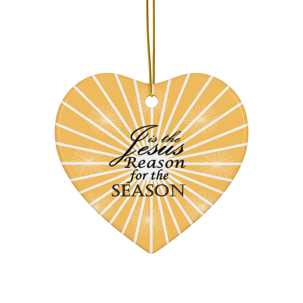 Jesus is the Reason for the Season Star Ceramic Ornament, Christmas Tree Decoration, Holiday Gift, Religious Decor, Festive Home Accent