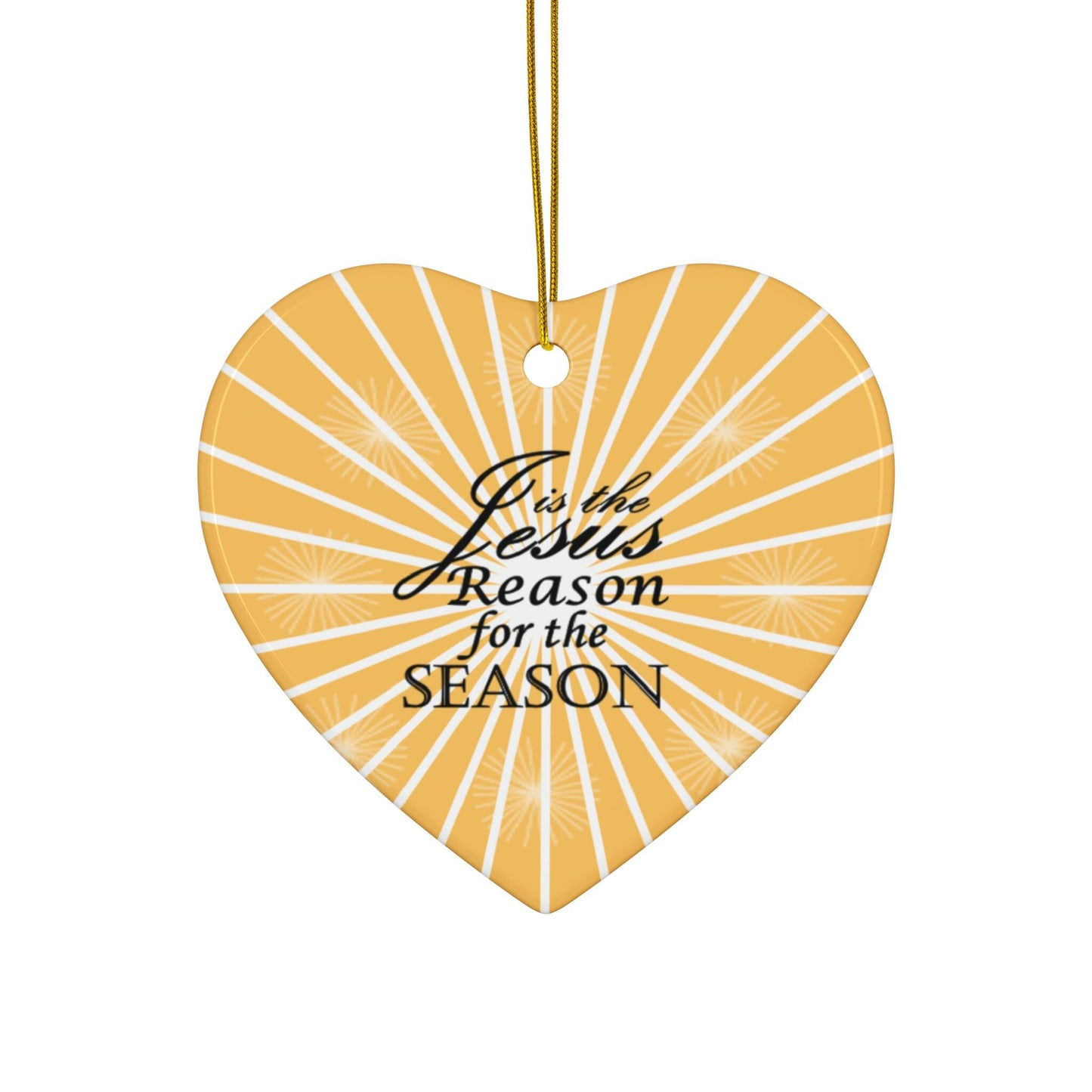 Jesus is the Reason for the Season Star Ceramic Ornament, Christmas Tree Decoration, Holiday Gift, Religious Decor, Festive Home Accent - Printspirationz