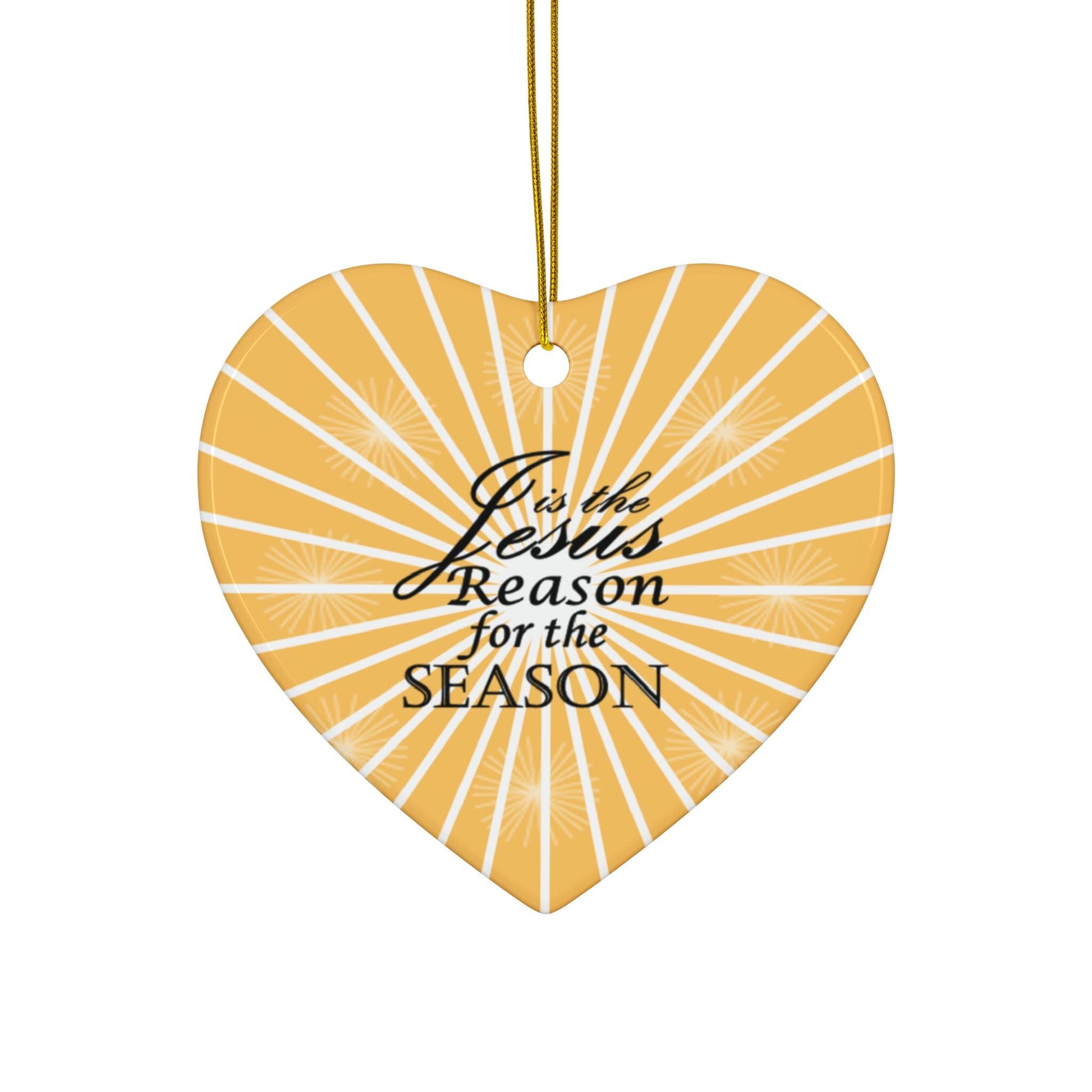 Jesus is the Reason for the Season Star Ceramic Ornament, Christmas Tree Decoration, Holiday Gift, Religious Decor, Festive Home Accent - Printspirationz