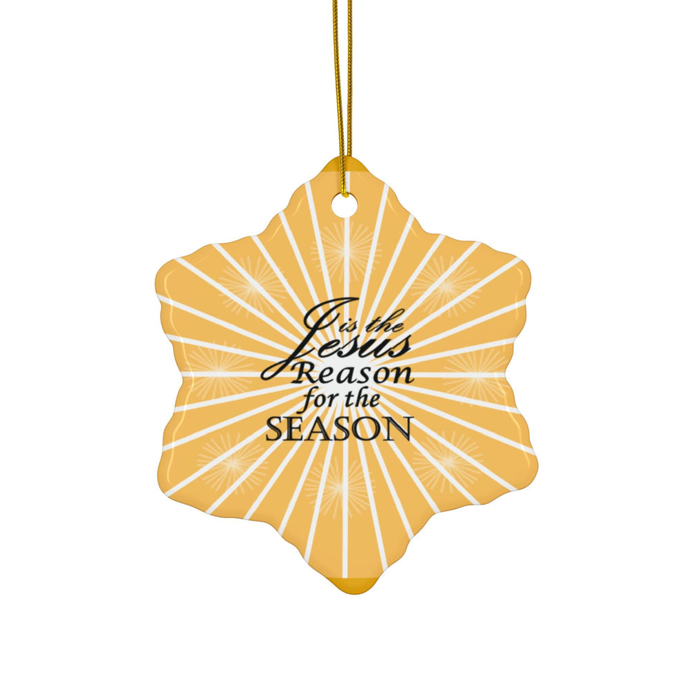 Jesus is the Reason for the Season Star Ceramic Ornament, Christmas Tree Decoration, Holiday Gift, Religious Decor, Festive Home Accent