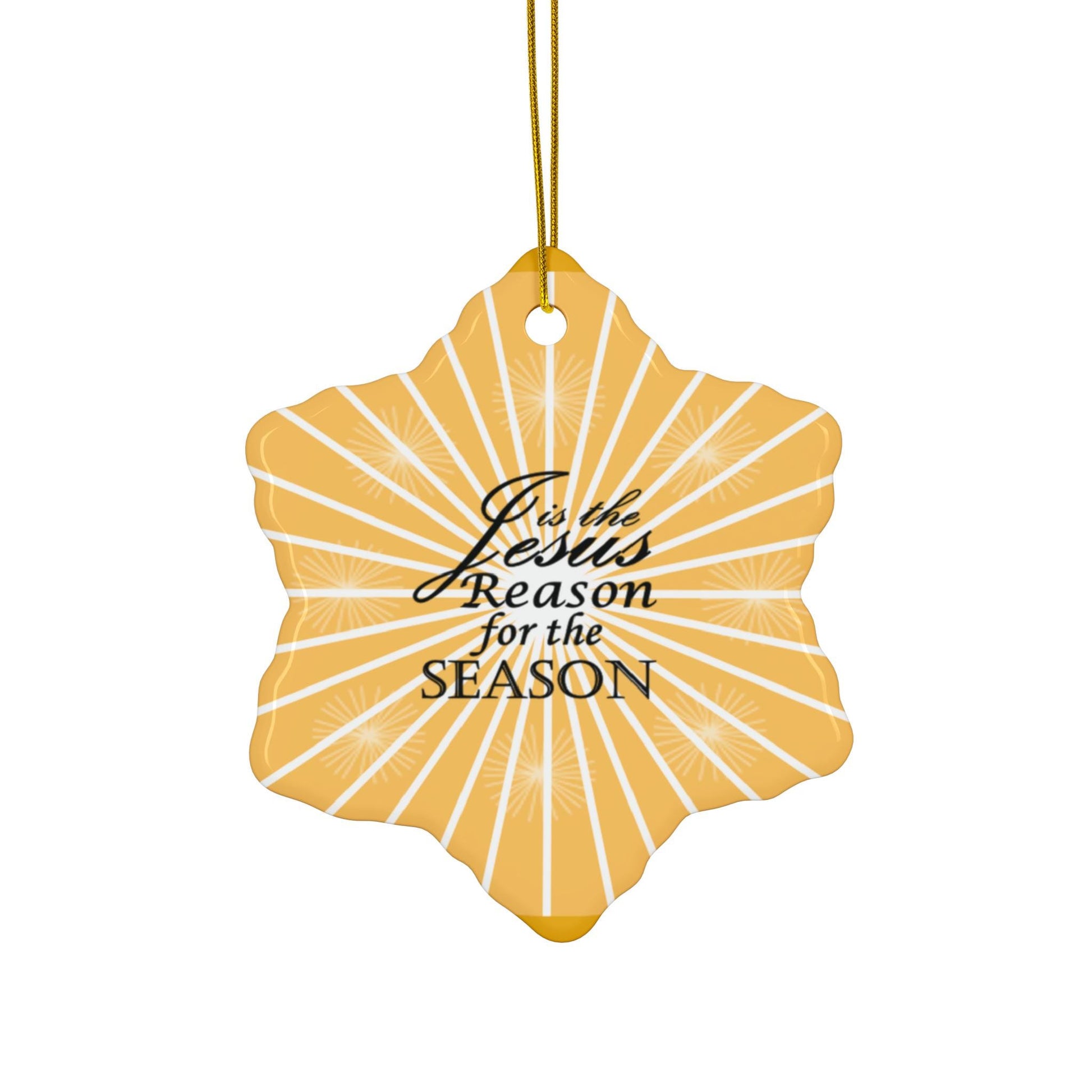 Jesus is the Reason for the Season Star Ceramic Ornament, Christmas Tree Decoration, Holiday Gift, Religious Decor, Festive Home Accent - Printspirationz