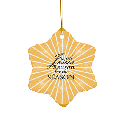 Jesus is the Reason for the Season Star Ceramic Ornament, Christmas Tree Decoration, Holiday Gift, Religious Decor, Festive Home Accent - Printspirationz