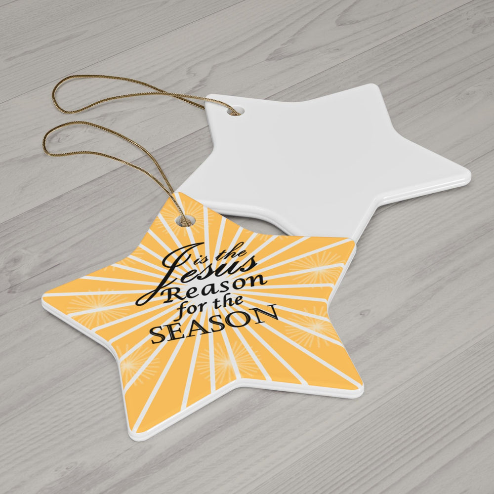 Jesus is the Reason for the Season Star Ceramic Ornament, Christmas Tree Decoration, Holiday Gift, Religious Decor, Festive Home Accent