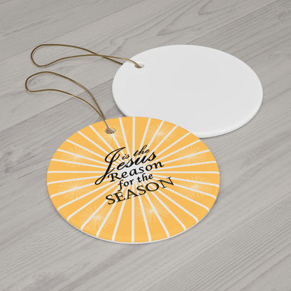 Jesus is the Reason for the Season Star Ceramic Ornament, Christmas Tree Decoration, Holiday Gift, Religious Decor, Festive Home Accent - Printspirationz