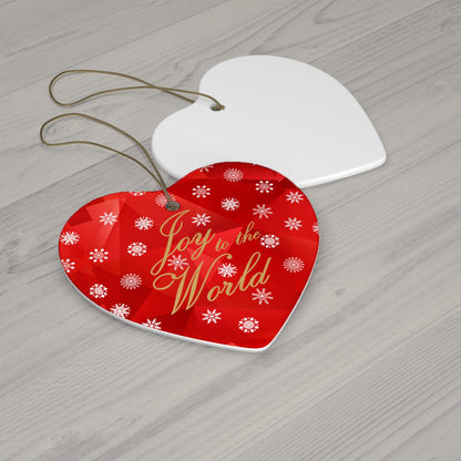 Joy to the World Ceramic Ornament, Holiday Decor, Christmas Tree Ornament, Festive Gift, Home Decoration, Winter Celebration, Christmas - Printspirationz
