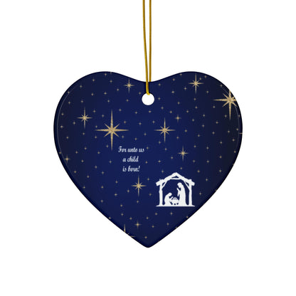 Nativity Ceramic Ornament, Christmas Tree Decoration, Holiday Gift, Religious Decor, Festive Home Accent, Unique Design, Gift for him or her - Printspirationz