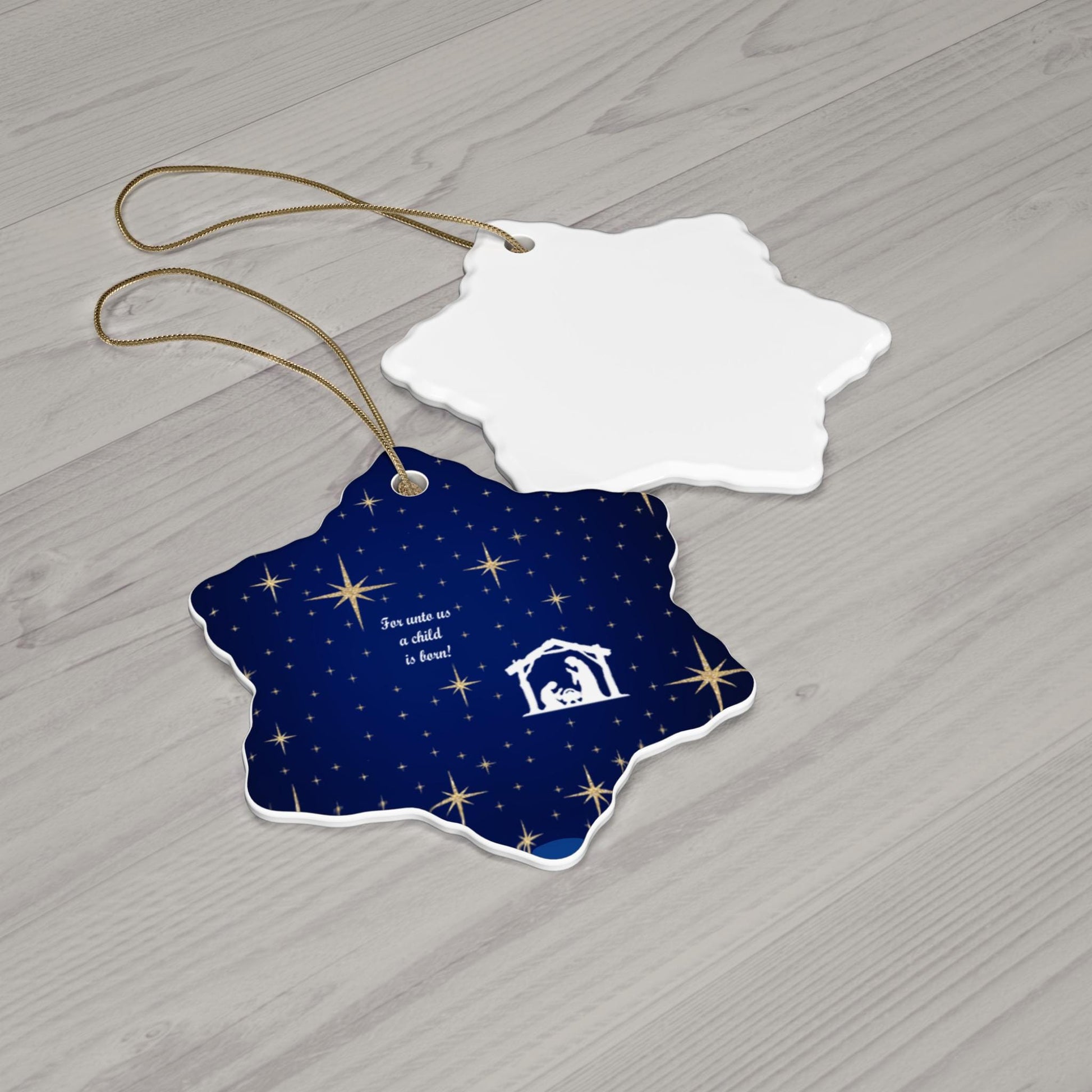 Nativity Ceramic Ornament, Christmas Tree Decoration, Holiday Gift, Religious Decor, Festive Home Accent, Unique Design, Gift for him or her - Printspirationz