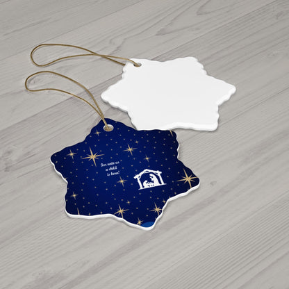 Nativity Ceramic Ornament, Christmas Tree Decoration, Holiday Gift, Religious Decor, Festive Home Accent, Unique Design, Gift for him or her - Printspirationz