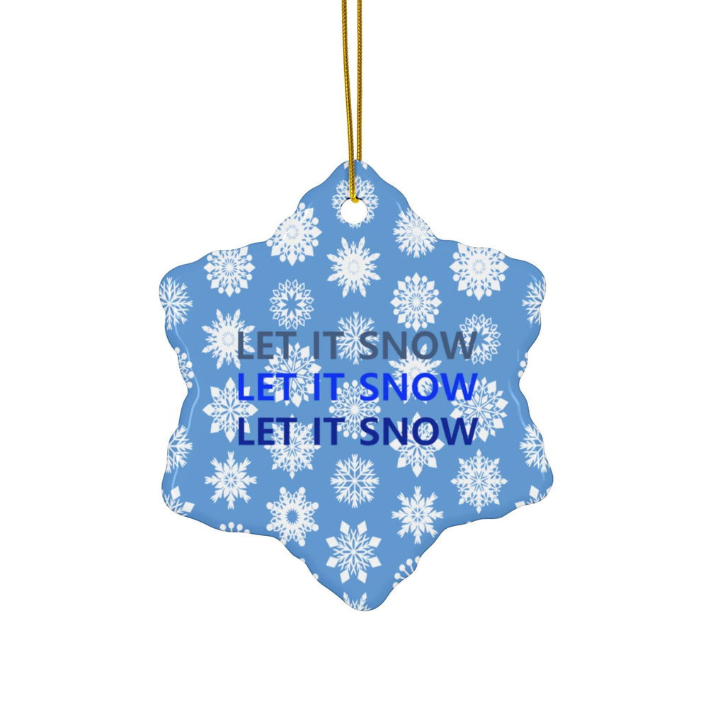 Winter Wonderland Ceramic Ornaments, 'Let It Snow' Snowflake Decoration, Holiday Tree Decor, Christmas Gifts, Festive Home Accents