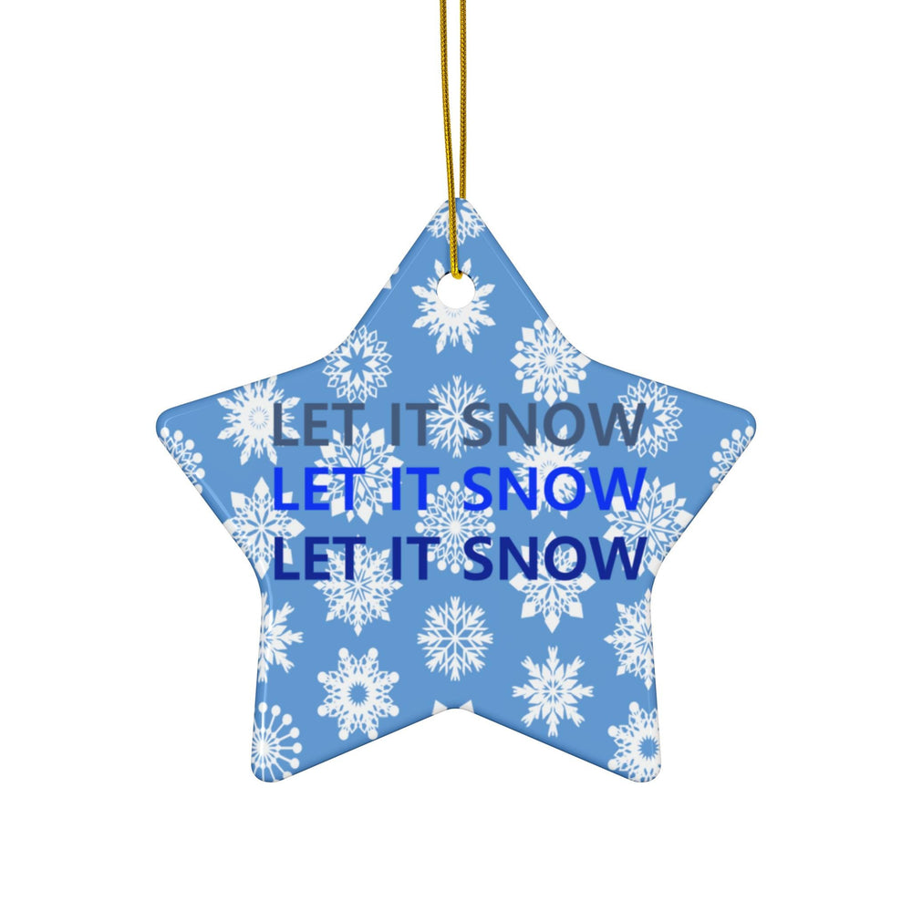 Winter Wonderland Ceramic Ornaments, 'Let It Snow' Snowflake Decoration, Holiday Tree Decor, Christmas Gifts, Festive Home Accents
