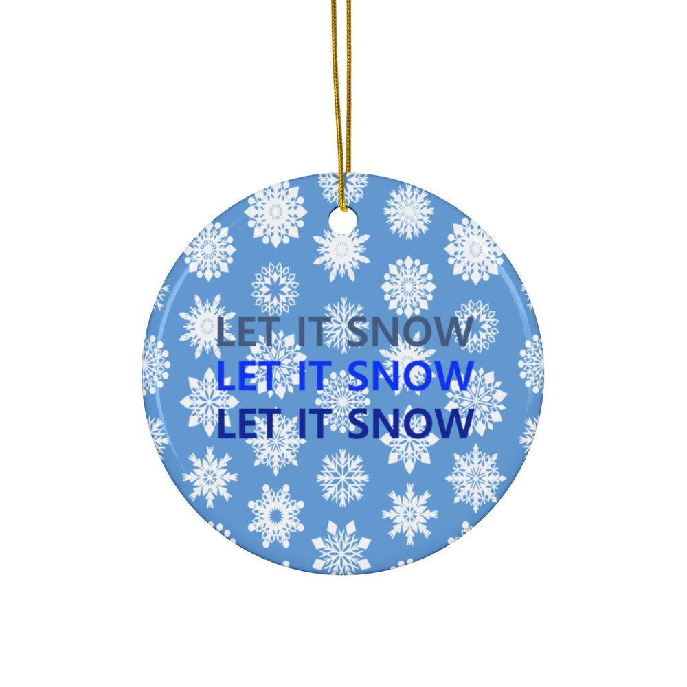 Winter Wonderland Ceramic Ornaments, 'Let It Snow' Snowflake Decoration, Holiday Tree Decor, Christmas Gifts, Festive Home Accents