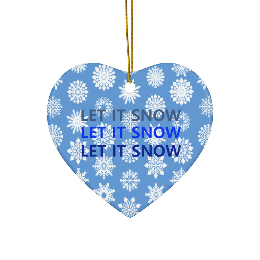 Winter Wonderland Ceramic Ornaments, 'Let It Snow' Snowflake Decoration, Holiday Tree Decor, Christmas Gifts, Festive Home Accents