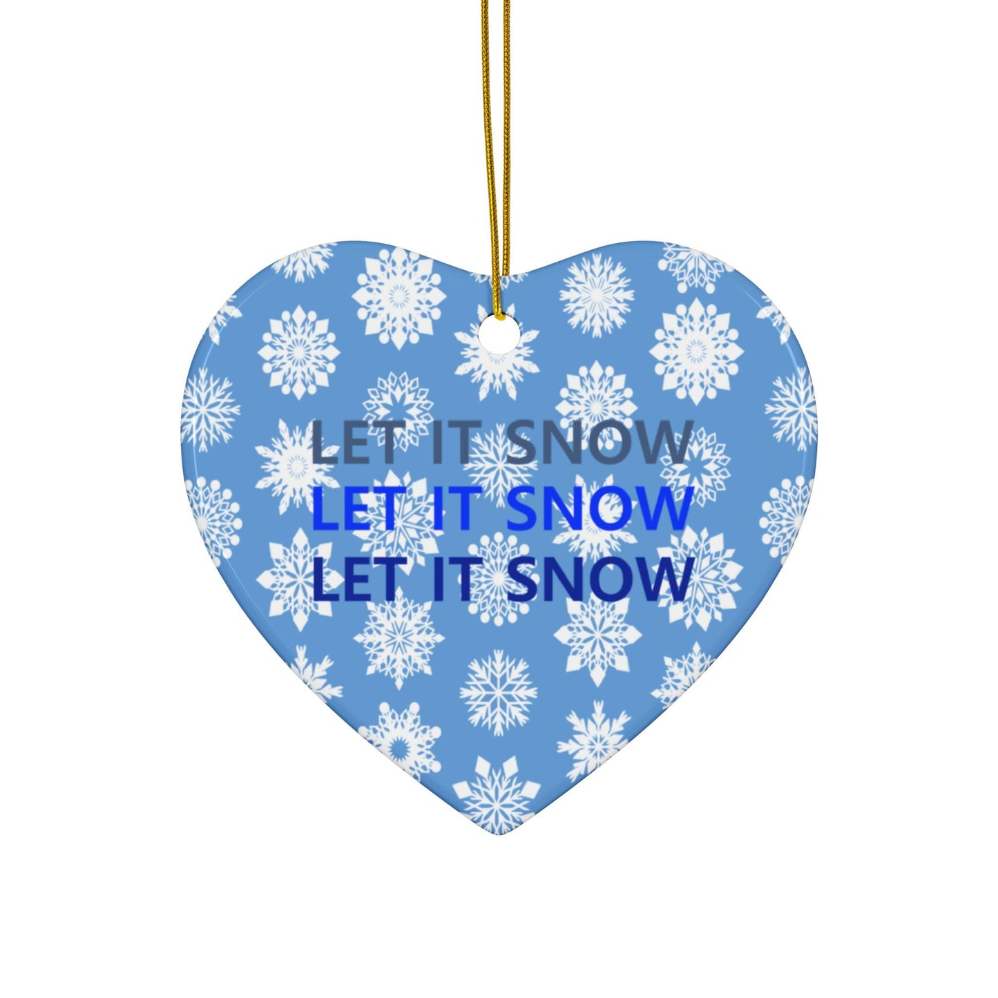 Winter Wonderland Ceramic Ornaments, 'Let It Snow' Snowflake Decoration, Holiday Tree Decor, Christmas Gifts, Festive Home Accents - Printspirationz