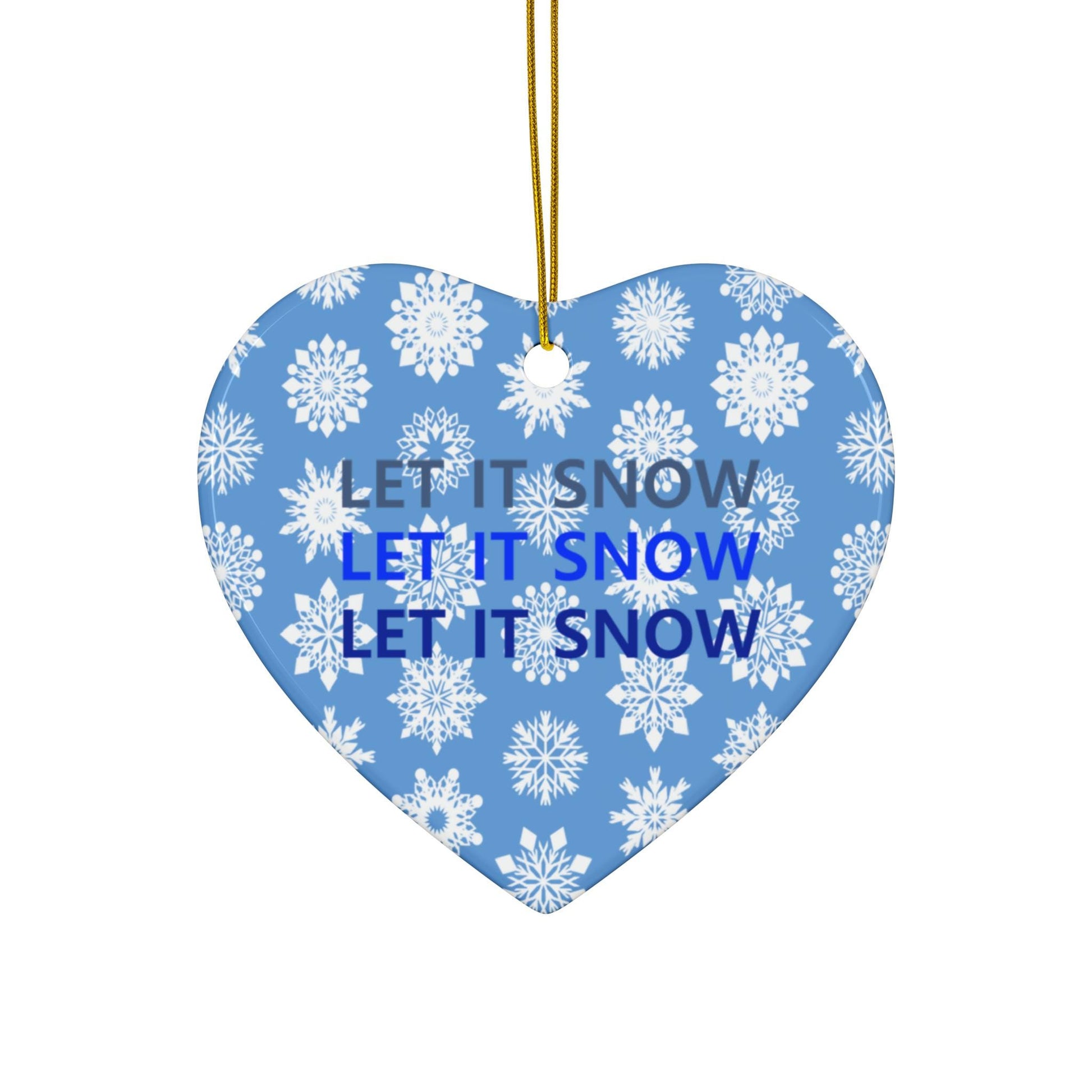 Winter Wonderland Ceramic Ornaments, 'Let It Snow' Snowflake Decoration, Holiday Tree Decor, Christmas Gifts, Festive Home Accents - Printspirationz