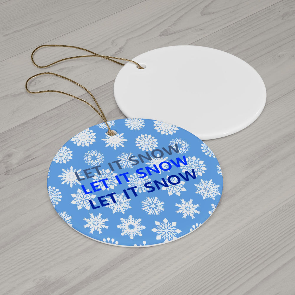 Winter Wonderland Ceramic Ornaments, 'Let It Snow' Snowflake Decoration, Holiday Tree Decor, Christmas Gifts, Festive Home Accents