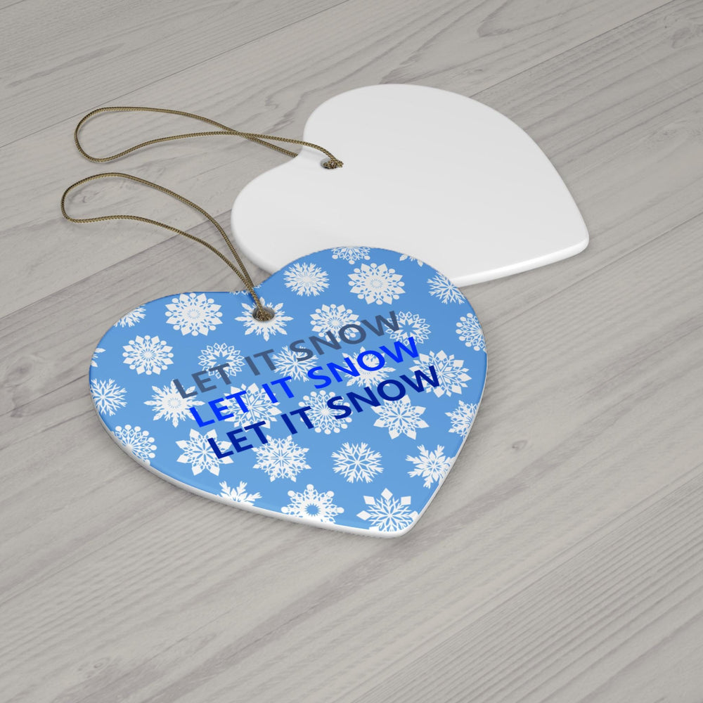 Winter Wonderland Ceramic Ornaments, 'Let It Snow' Snowflake Decoration, Holiday Tree Decor, Christmas Gifts, Festive Home Accents