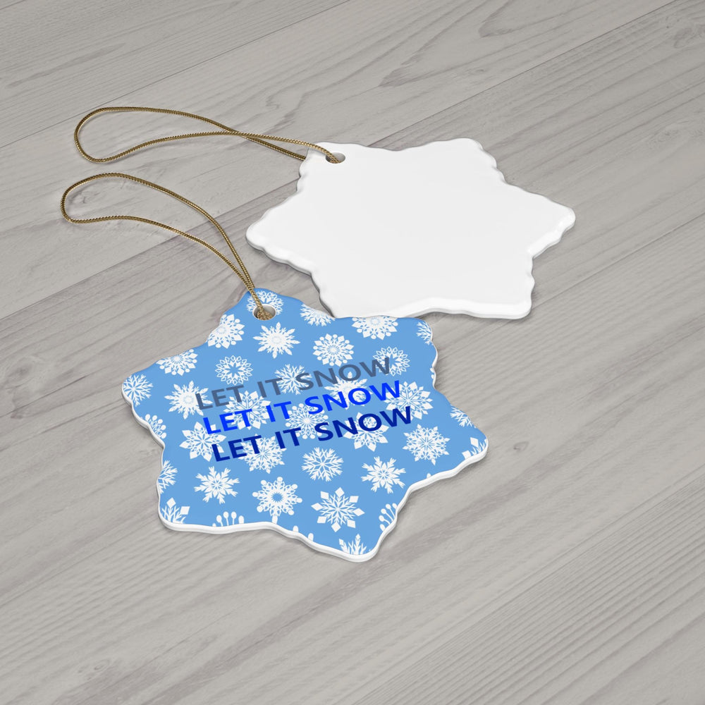 Winter Wonderland Ceramic Ornaments, 'Let It Snow' Snowflake Decoration, Holiday Tree Decor, Christmas Gifts, Festive Home Accents