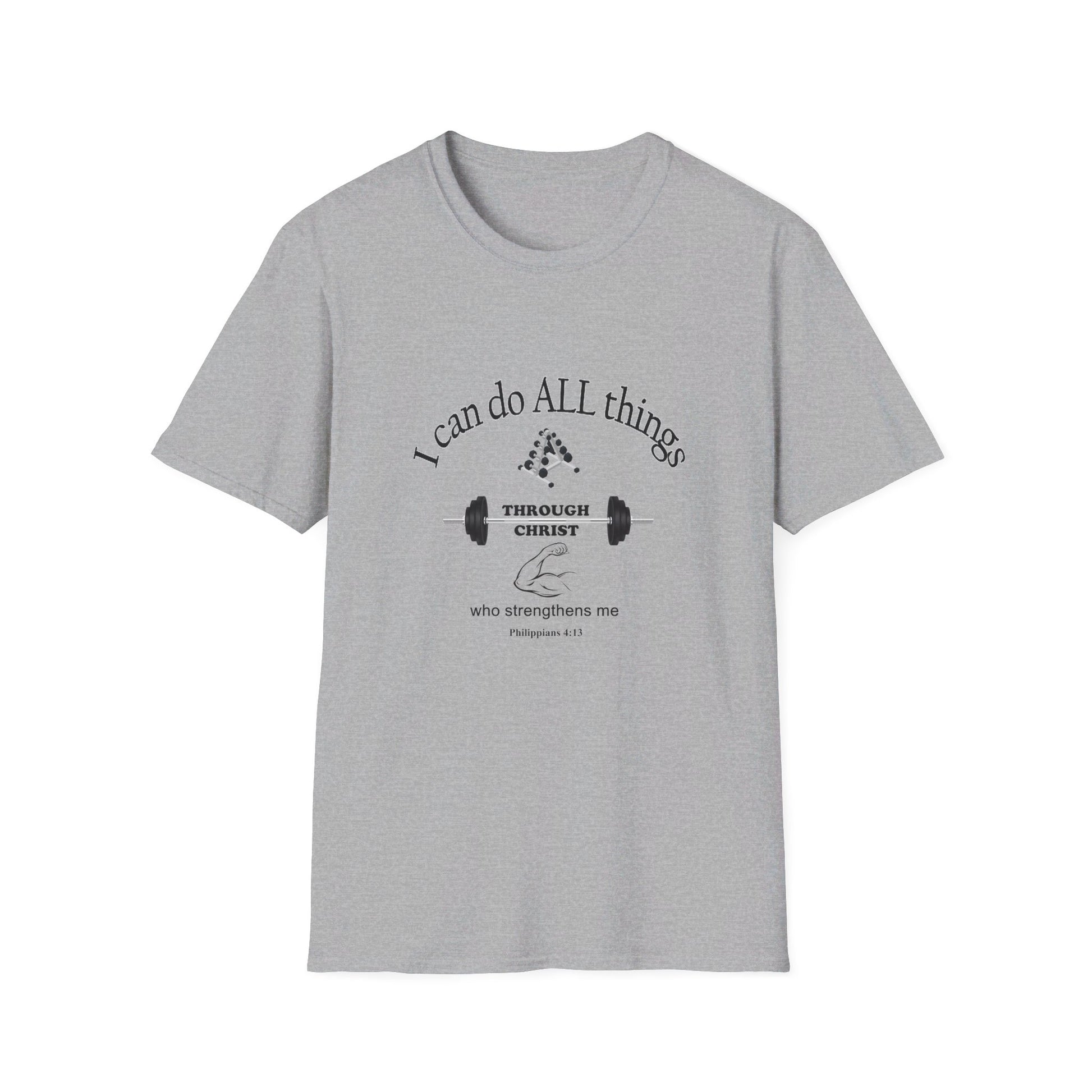 Men's Inspirational Softstyle T-Shirt featuring Bible Verse - Ideal for Everyday Wear or Exercise -Faith & Fitness - Printspirationz