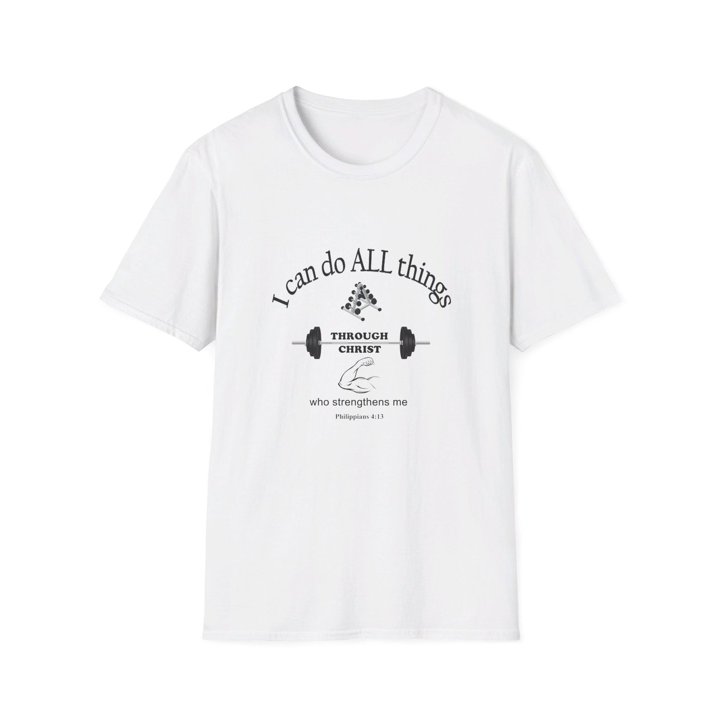 Men's Inspirational Softstyle T-Shirt featuring Bible Verse - Ideal for Everyday Wear or Exercise -Faith & Fitness - Printspirationz