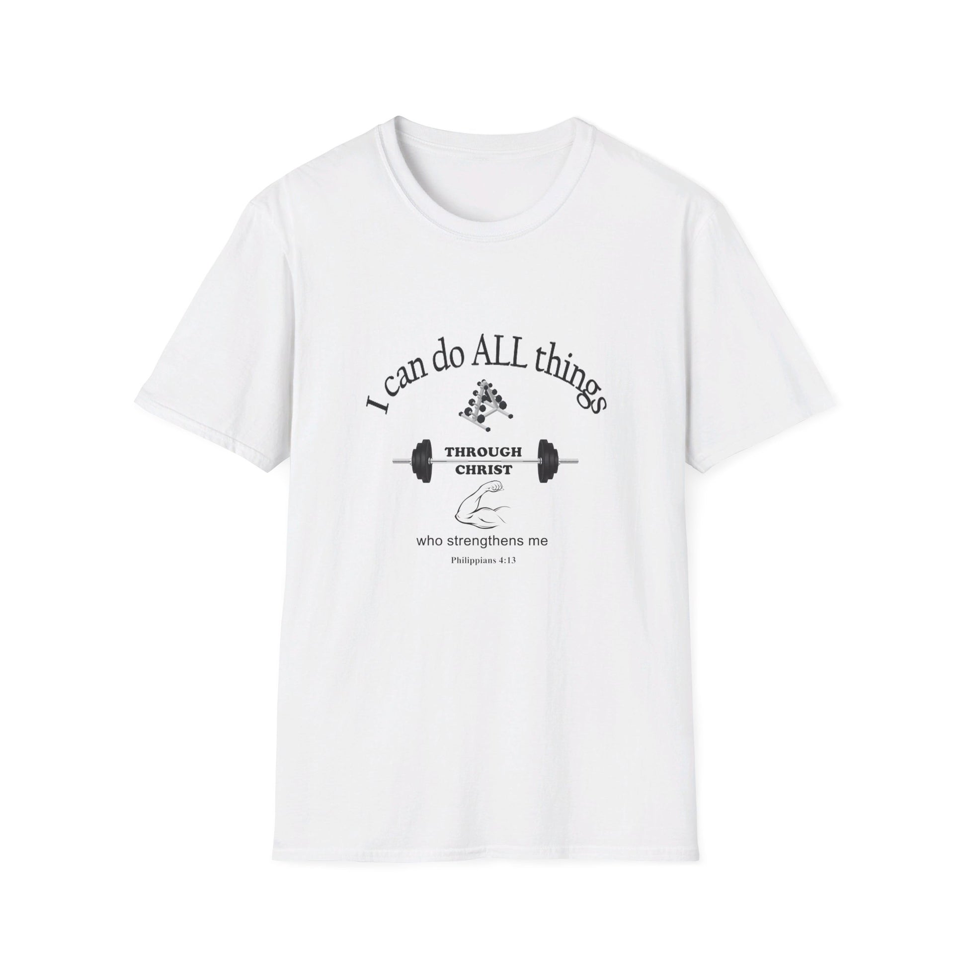 Men's Inspirational Softstyle T-Shirt featuring Bible Verse - Ideal for Everyday Wear or Exercise -Faith & Fitness - Printspirationz