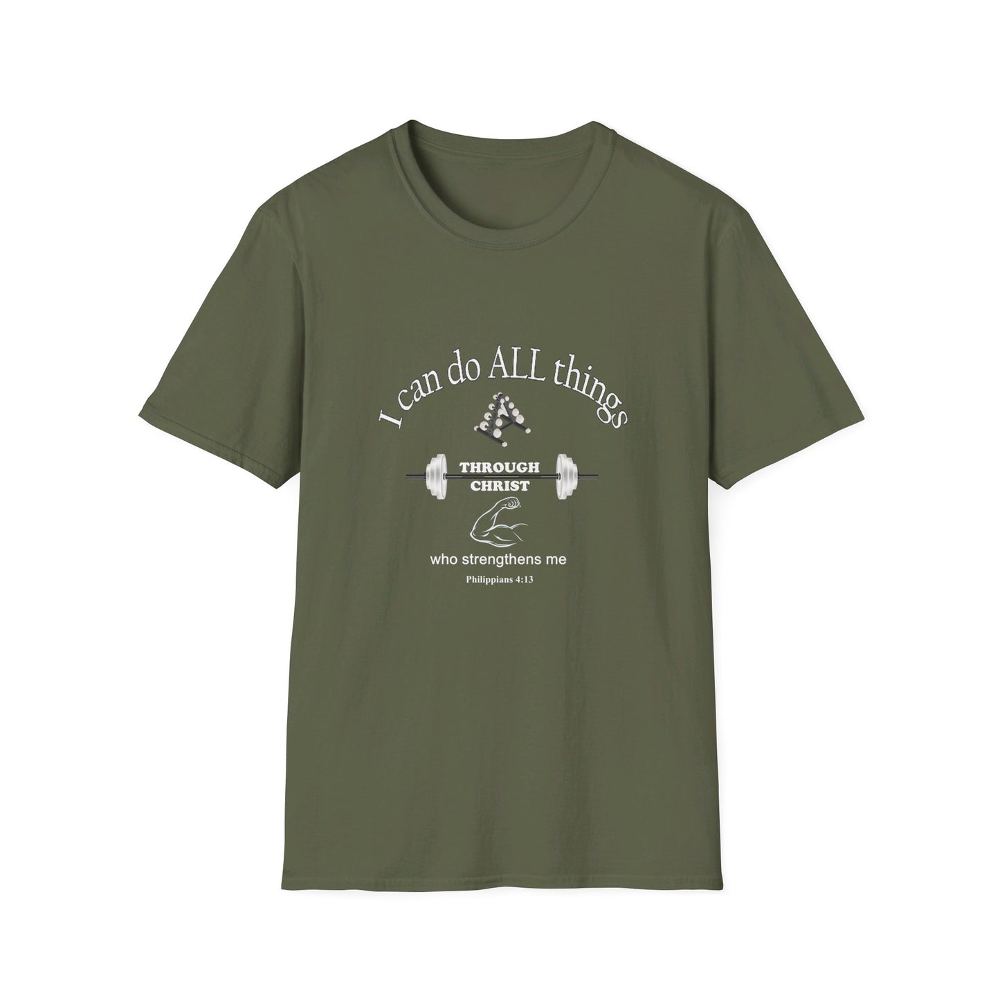 Men's Inspirational Softstyle T-Shirt featuring Bible Verse - Ideal for Everyday Wear or Exercise -Faith & Fitness - Printspirationz