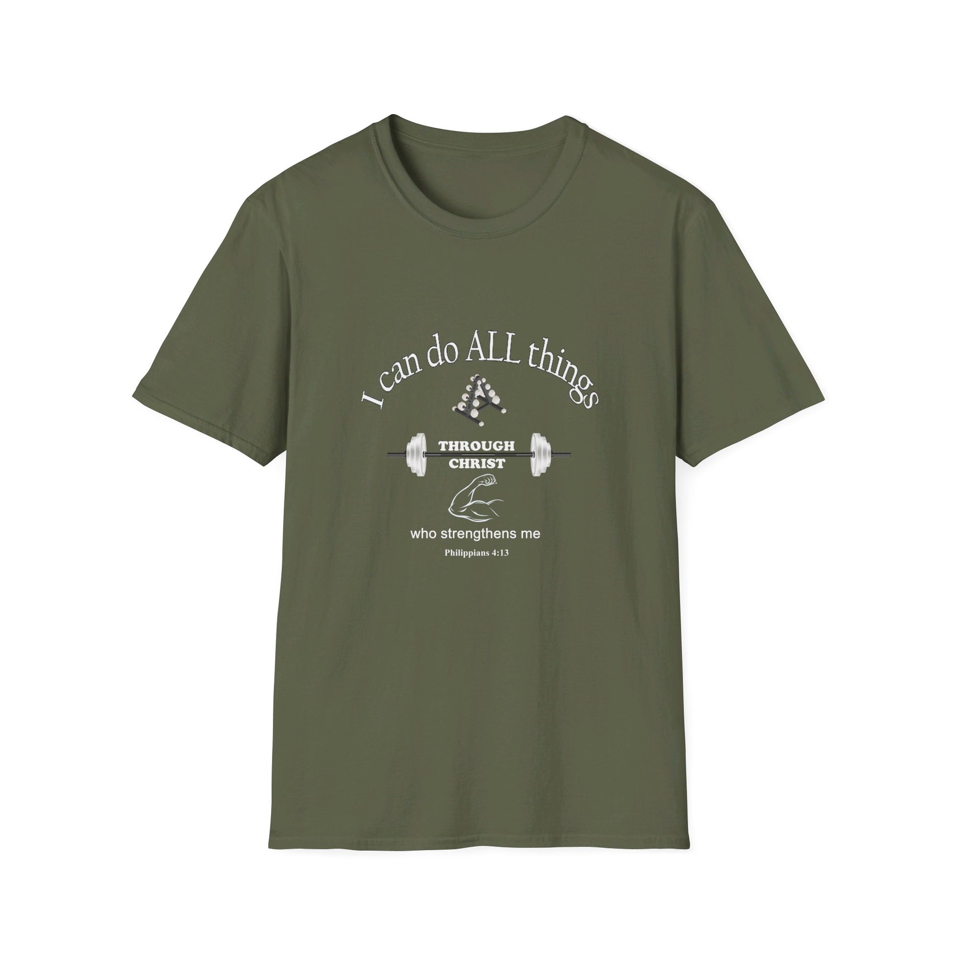 Men's Inspirational Softstyle T-Shirt featuring Bible Verse - Ideal for Everyday Wear or Exercise -Faith & Fitness - Printspirationz