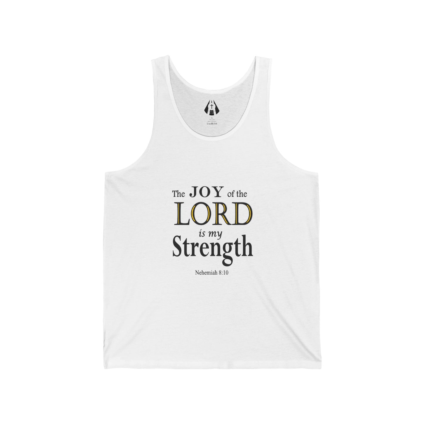 Christian Men's Jersey Tank Top | Inspirational Gym Shirt | Strength From God Bible Verse - Printspirationz