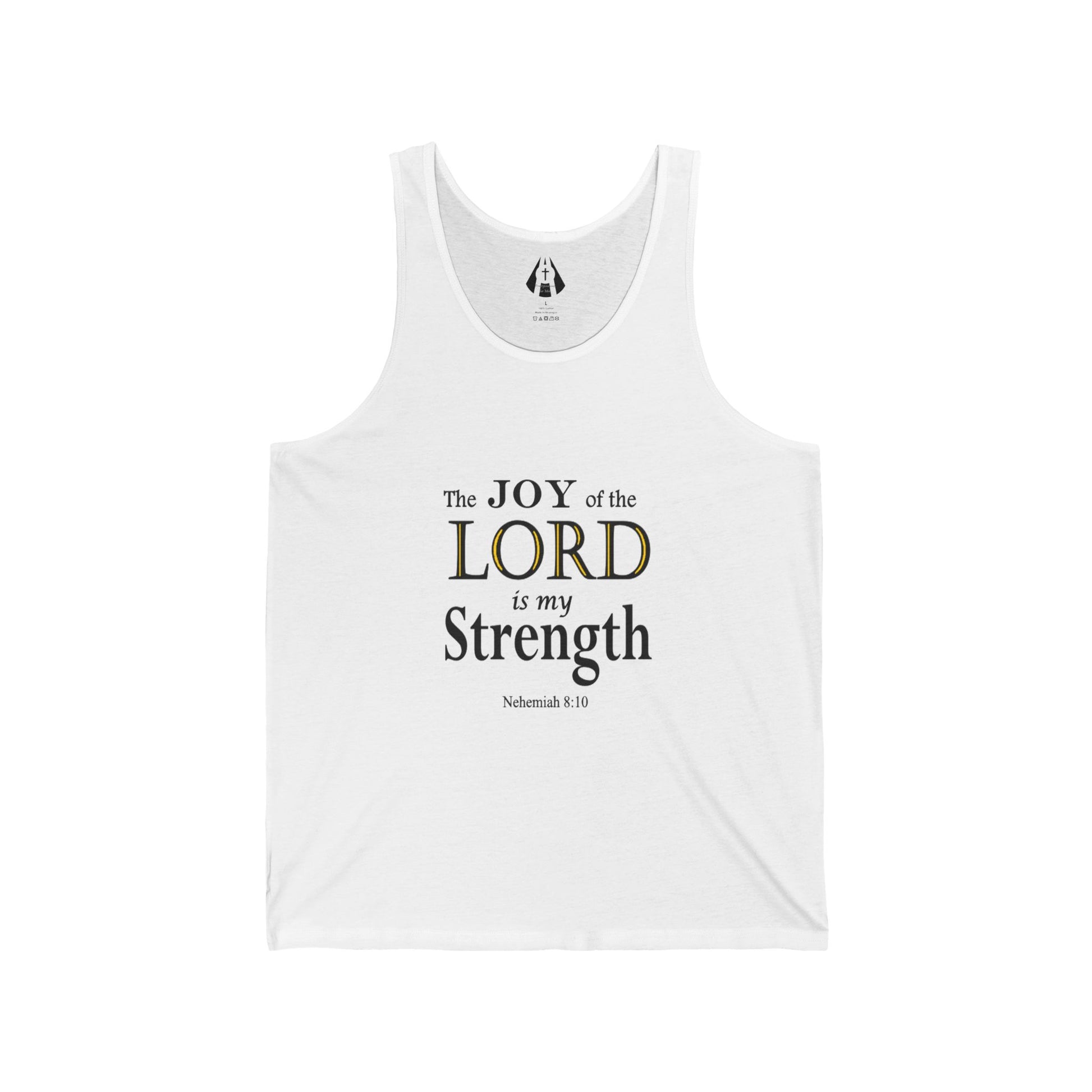 Christian Men's Jersey Tank Top | Inspirational Gym Shirt | Strength From God Bible Verse - Printspirationz