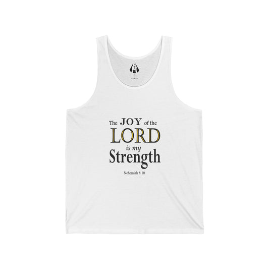 Christian Men's Jersey Tank Top | Inspirational Gym Shirt | Strength From God Bible Verse - Printspirationz