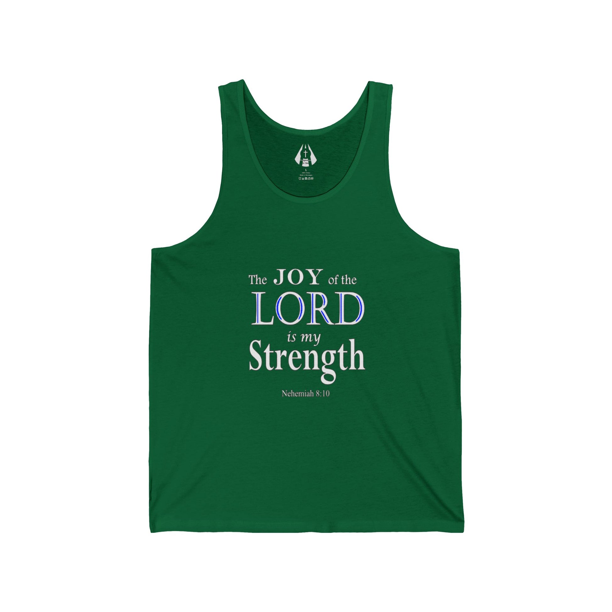 Christian Men's Jersey Tank Top | Inspirational Gym Shirt | Strength From God Bible Verse - Printspirationz