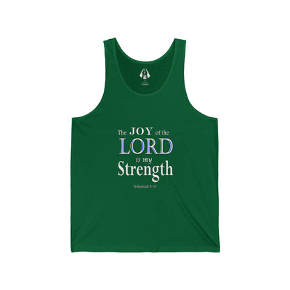 Christian Men's Jersey Tank Top | Inspirational Gym Shirt | Strength From God Bible Verse - Printspirationz