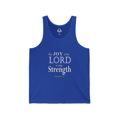 Christian Men's Jersey Tank Top | Inspirational Gym Shirt | Strength From God Bible Verse - Printspirationz