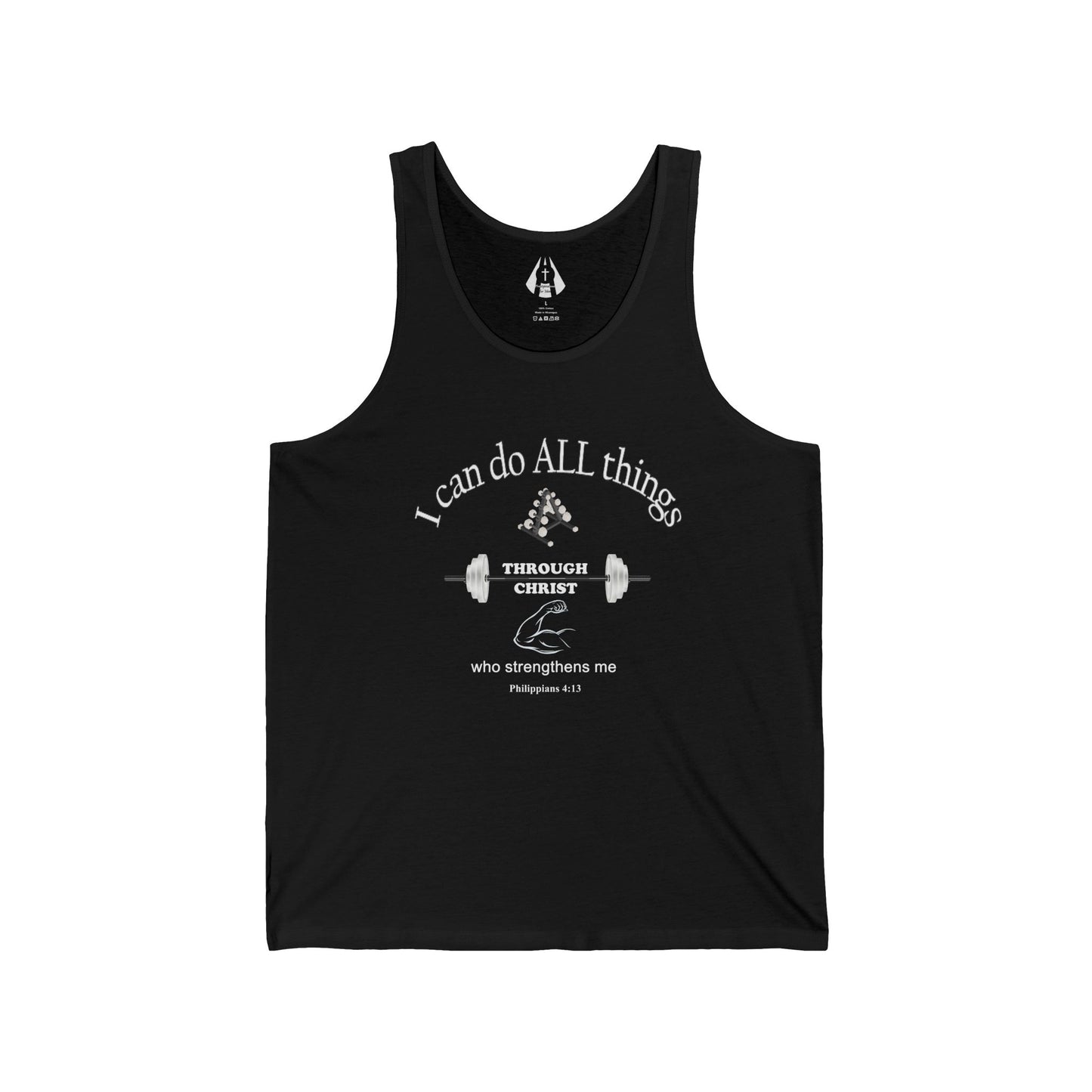 Christian Men's Tank Top | Inspirational Gym Shirt | Strength From God Bible Verse - Printspirationz