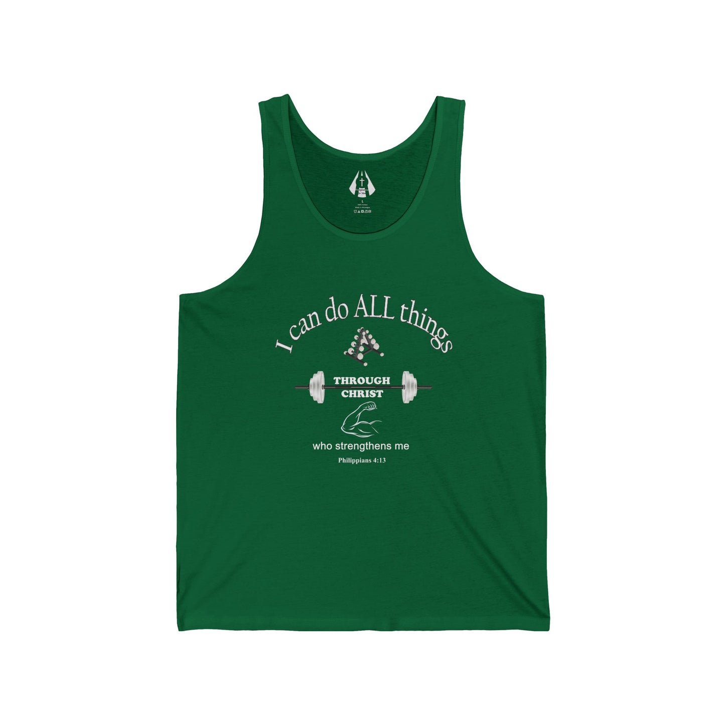 Christian Men's Tank Top | Inspirational Gym Shirt | Strength From God Bible Verse - Printspirationz