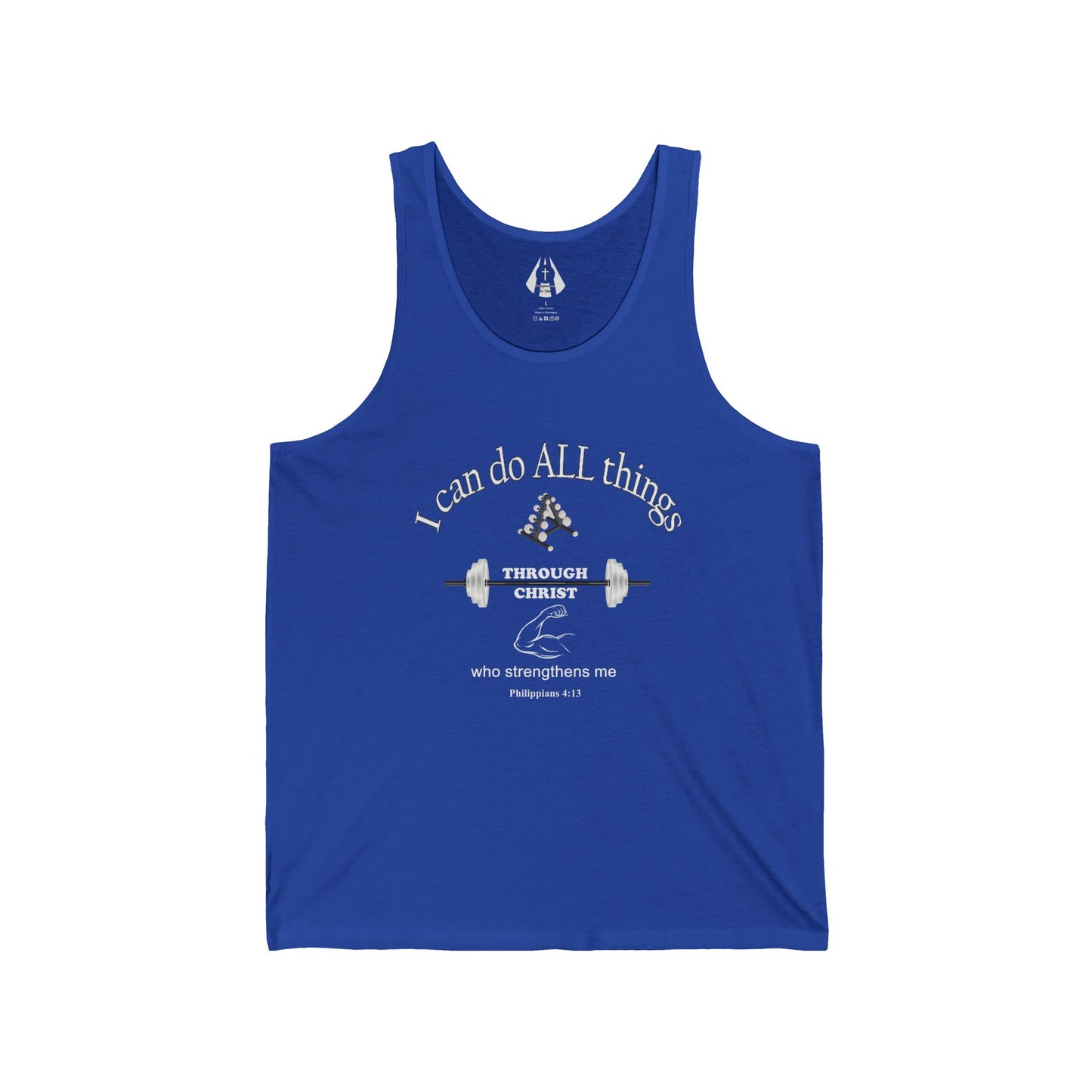 Christian Men's Tank Top | Inspirational Gym Shirt | Strength From God Bible Verse - Printspirationz
