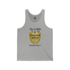 Christian Men's Tank Top | Inspirational Gym Shirt | Strength From God Bible Verse