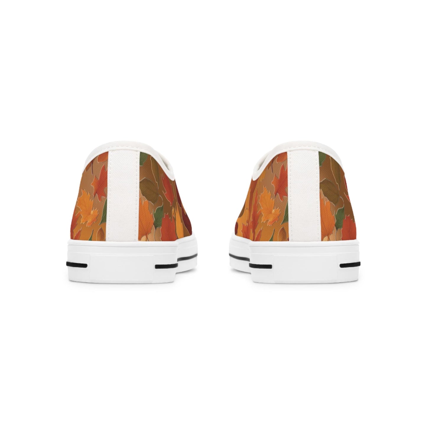 Autumn Vibes Women's Low Top Sneakers, Fall Fashion, Trendy Sneakers, Casual Footwear, Unique Gift for Her, Leaf Print Design, Gift for him - Printspirationz