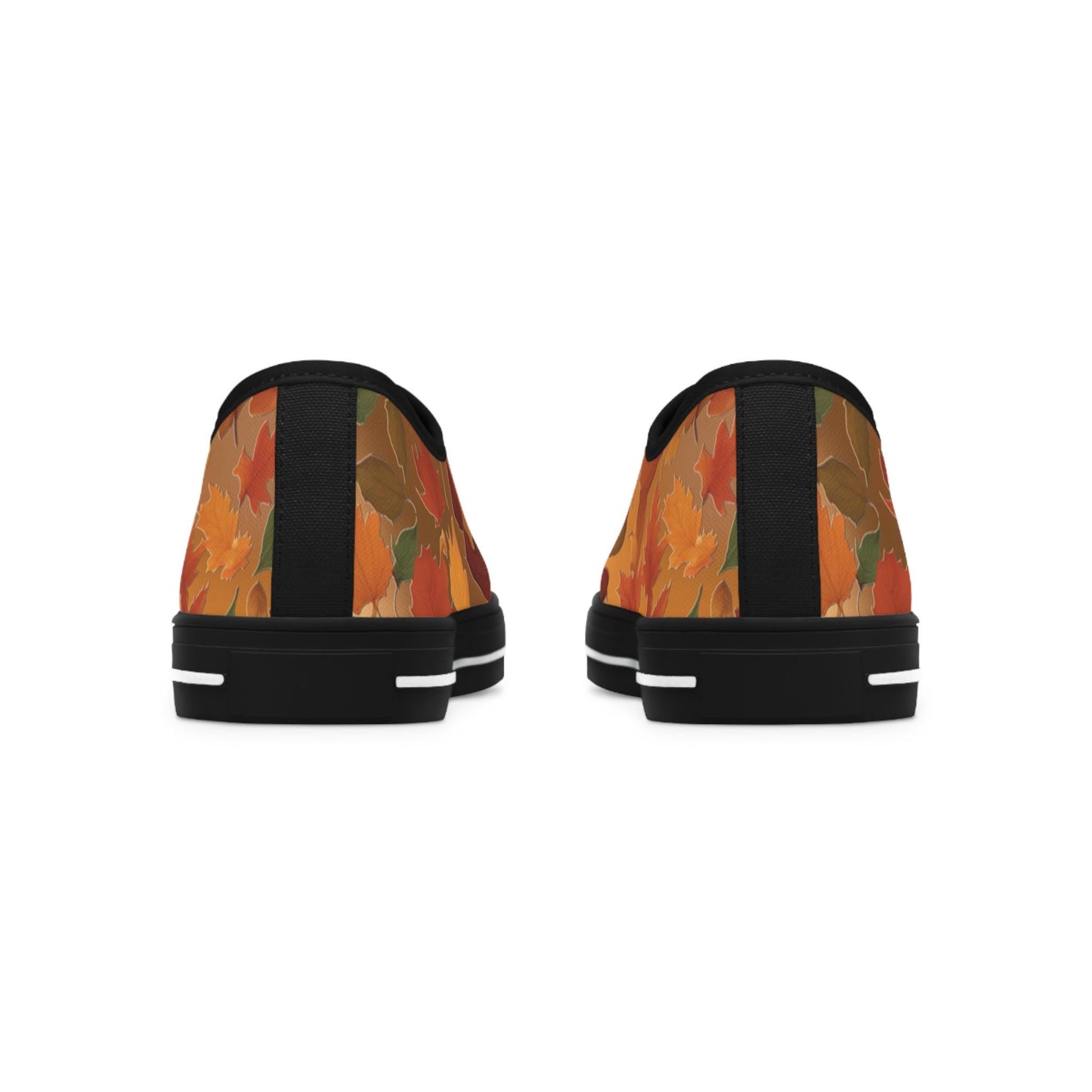 Autumn Vibes Women's Low Top Sneakers, Fall Fashion, Trendy Sneakers, Casual Footwear, Unique Gift for Her, Leaf Print Design, Gift for him - Printspirationz