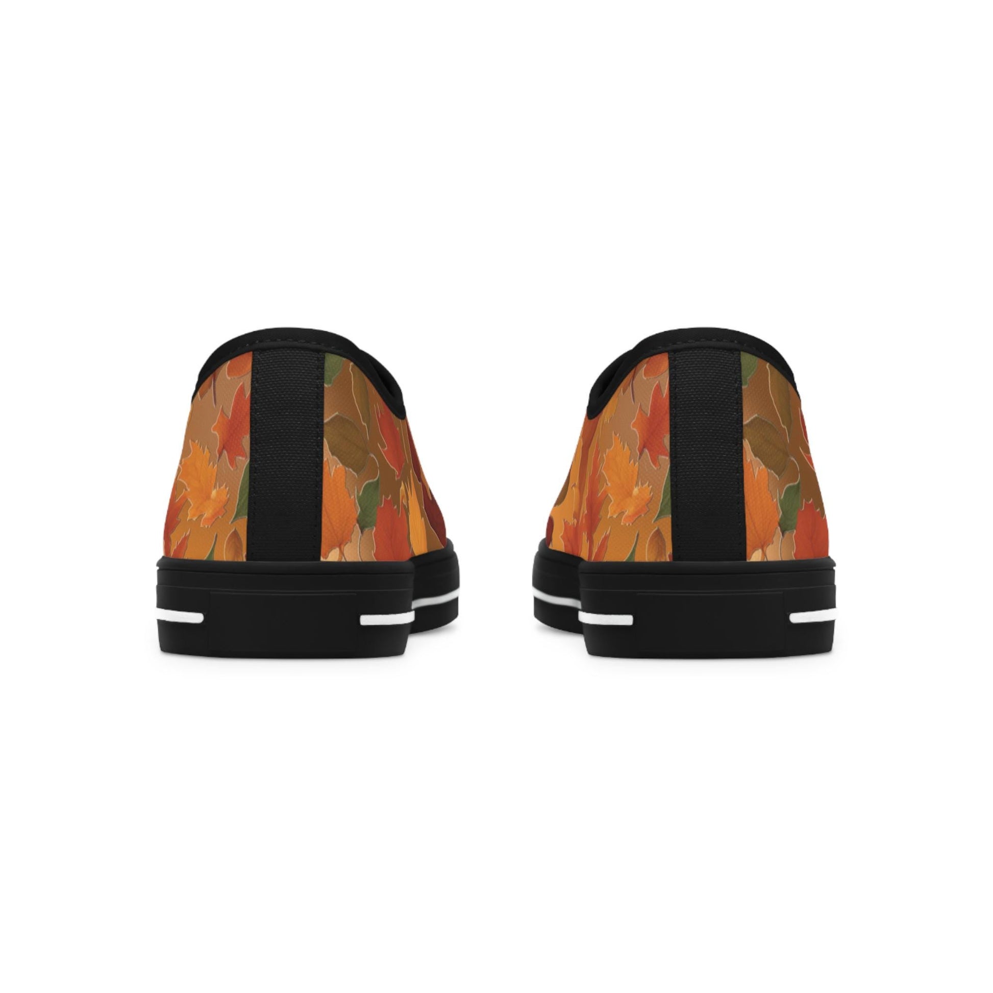 Autumn Vibes Women's Low Top Sneakers, Fall Fashion, Trendy Sneakers, Casual Footwear, Unique Gift for Her, Leaf Print Design, Gift for him - Printspirationz