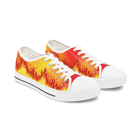 Fire Women's Low Top Sneakers, Colorful Casual Shoes, Summer Footwear, Trendy Sneakers for Women, Unique Gift for him or her, Sneakers - Printspirationz
