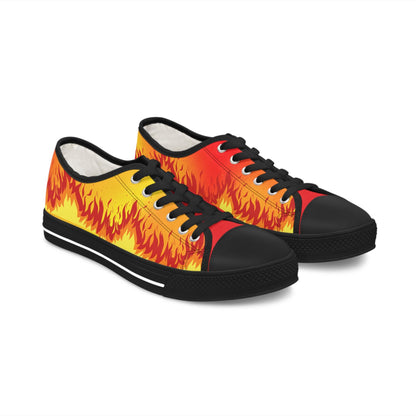 Fire Women's Low Top Sneakers, Colorful Casual Shoes, Summer Footwear, Trendy Sneakers for Women, Unique Gift for him or her, Sneakers - Printspirationz