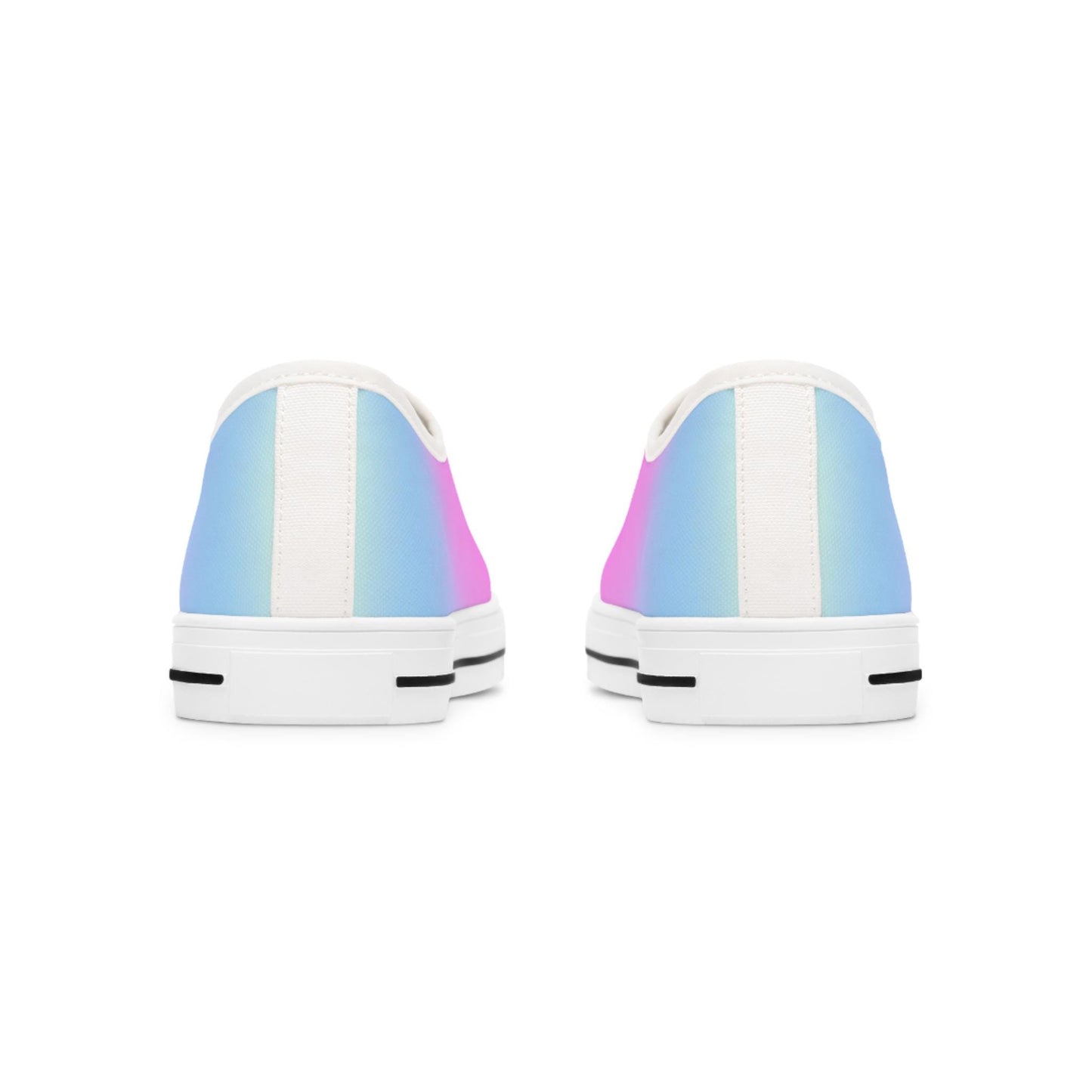 Womens Low Top Sneakers with Pink Purple and Blue Gradient Design, Casual Lace Up Canvas Shoes for Everyday Outfits - Printspirationz