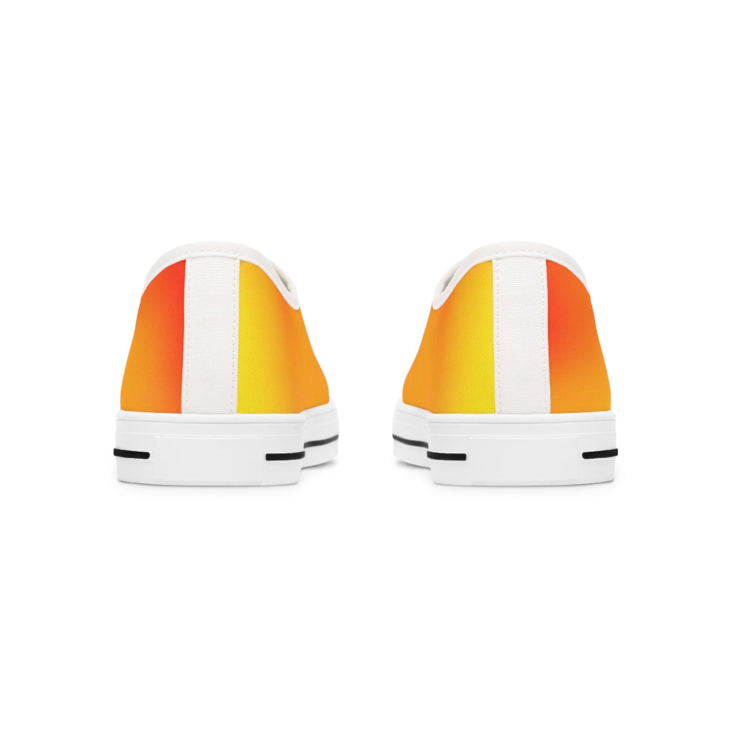 Womens Low Top Sneakers with Red Orange Yellow Gradient Design, Casual Lace Up Canvas Shoes for Colorful Everyday Style - Printspirationz
